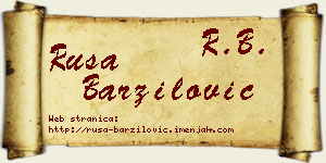 Rusa Barzilović vizit kartica